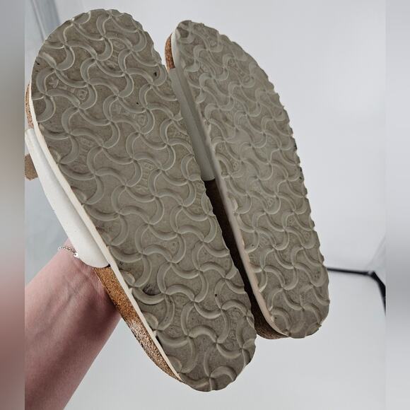 Birkenstock White Leather Double Strap Buckle Sandals 5 - Picture 7 of 8